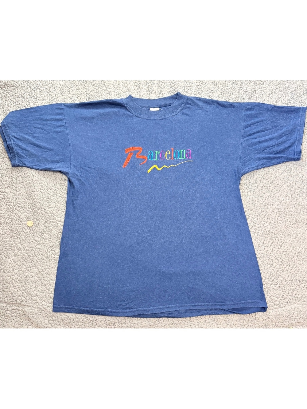 Blue Barcelona graphic T-shirt